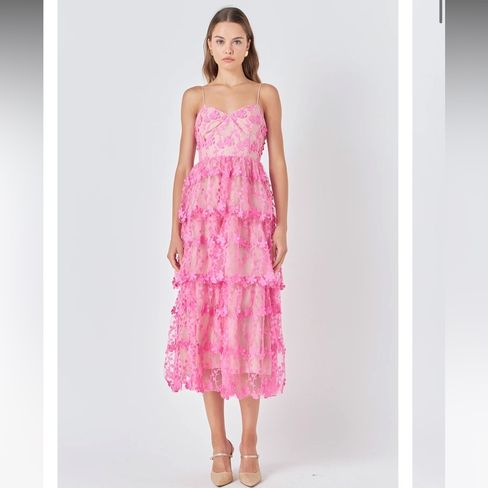 Endless Rose - NWT CROCHET LAYERED MIDI DRESS